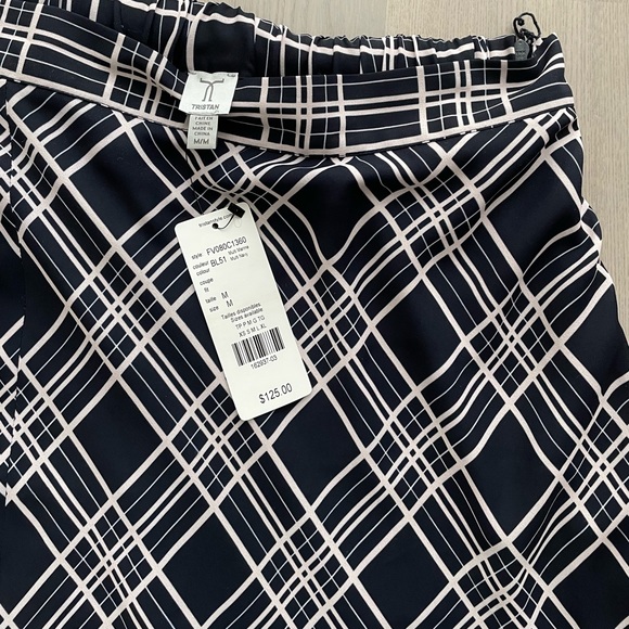 NWT Tristan Asymmetrical Plaid Midi Skirt Lined - Picture 4 of 5